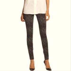 Anthropologie Joie Keena brown tan snakeskin animal print ponte leggings M.